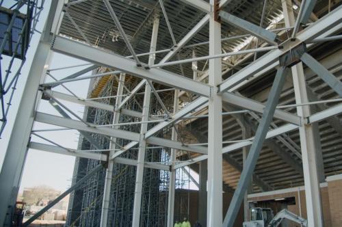 DSU Stadium Expansion interior steel